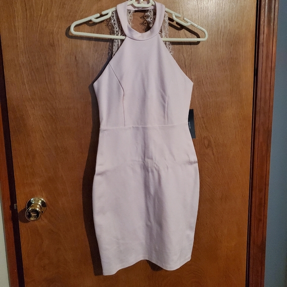 New Lulu's Light pink dress with lace - Picture 1 of 6